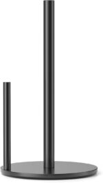 Paper Towel Holder Black, Premium Stainless Steel Kitchen Roll Dispenser, Countertop Roll Organizer with Weighted Base - Image 2