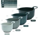 BoxedHome 4 Pack Nesting Mixing Bowl with Pour Spout and Handle, BPA free Microwave & Dishwasher Safe(Green, 4 Pack with Handle) - Image 3