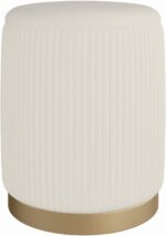 Boahaus Makeup Vanity Stool with Storage White Velvet Ottoman & Footrest, Compact Round Vanity Chair - for Small Spaces - Image 6