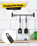 Pack of 2 Silicone Solid Turner, Non Stick Slotted Kitchen Spatulas, High Heat Resistant BPA Free Cooking Utensils, Ideal Cookware for Fish, Eggs, Pancakes(Black) - Image 5