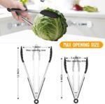 HOTEC Premium Stainless Steel Locking Kitchen Tongs with Silicon Tips, Set of 2-9" and 12" - Image 9