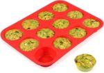 CAKETIME 12 Cups Silicone Muffin Pan - Nonstick Cupcake Pan 1 Pack Regular Size Silicone Mold for Baking - Image 2