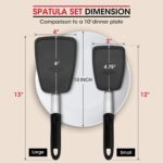 Unicook 2 Pack Flexible Silicone Spatula, Turner, 600F Heat Resistant, Ideal for Flipping Eggs, Burgers, Crepes and More, Black - Image 7