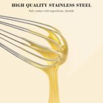NileHome Stainless Steel Whisk Set 8" 10" 12" Kitchen Whisk Balloon Whisk Kitchen Wisk Wire Whisks for Cooking, Whisking, Blending, Beating, Stirring-3 Pack… - Image 4