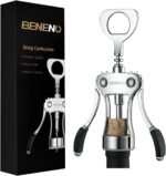 Beneno Wine Opener, Zinc Alloy Premium Wing Corkscrew with Multifunctional Bottles Opener, Sharp Wine Corkscrew with Ergonomic Non-Slip Wing Handle, Upgrade - Image 2