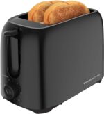 OVENTE Electric 2 Slice Toaster Machine with 6-Shade Browning Selector Setting, Compact Design and Removable Crumb Tray, 700W Power Perfect for Toasting Bread, Thin Bagels and Waffles, Black TP2210B - Image 2
