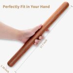Aisoso French Rolling Pin, 17.7 Inches Wood Rolling Pin for Baking Extra Long Thickened, Classic Wooden Dough Roller for Fondant Pizza Pie Crust Cookie Pastry, Essential Kitchen Utensil, Brown - Image 3