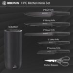 Knife Set, Brewin Kitchen Knife Set, Knives Set for Kitchen, Universal Knife Block, Utility Knife Block Set, Kitchen Essentials, New Home Essentials, Apartment Essentials, Dishwasher Safe - Image 6
