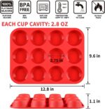 CAKETIME 12 Cups Silicone Muffin Pan - Nonstick Cupcake Pan 1 Pack Regular Size Silicone Mold for Baking - Image 6