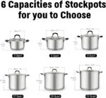 Cook N Home Stockpot Sauce Pot Induction Pot With Lid Professional Stainless Steel 12 Quart, Dishwasher Safe With Stay-Cool Handles, Silver - Image 3