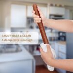 Aisoso French Rolling Pin, 17.7 Inches Wood Rolling Pin for Baking Extra Long Thickened, Classic Wooden Dough Roller for Fondant Pizza Pie Crust Cookie Pastry, Essential Kitchen Utensil, Brown - Image 8