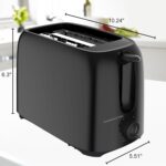 OVENTE Electric 2 Slice Toaster Machine with 6-Shade Browning Selector Setting, Compact Design and Removable Crumb Tray, 700W Power Perfect for Toasting Bread, Thin Bagels and Waffles, Black TP2210B - Image 7