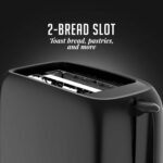 OVENTE Electric 2 Slice Toaster Machine with 6-Shade Browning Selector Setting, Compact Design and Removable Crumb Tray, 700W Power Perfect for Toasting Bread, Thin Bagels and Waffles, Black TP2210B - Image 4