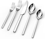 KINGSTONE Silverware Set, 20 Piece Flatware Cutlery Set for 4, 18/10 Stainless Steel Silverware Mirror Polished Dishwasher Safe for Home, Restaurant, Wedding, Party(Silver, 20 pieces for 4) - Image 2