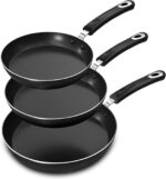 Utopia Kitchen Nonstick Cookware 3 Piece Omelette Pan Skillet Set, Nonstick Frying Pans with Induction Bottom, 8, 9.5 & 11 Inches Frying Pans with Bakelite Handles, PFOA Free, Grey - Image 2