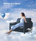 Loveseat Sofa, 51" Love Seat, Comfy Teddy Small Loveseat for Small Spaces, Tool-Free Setup Sofa Couch for Bedroom, All-Wood Couches for Living Room, No Pillow Included, Blue Grey - Image 7