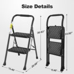 HBTower 2 Step Ladder, Step Stool for Adults,2 Step Ladder Folding Step Stool with Wide Pedal Ergonomic Design - Image 8