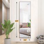 DUMOS Full Length Mirror 59"x16" Full Body Floor Mirror for Bedroom or Cloakroom, Can Stand Alone, Hang or Lean Against Wall, Tall Wall Mirror with Stand and Sleek Aluminum Alloy Thin Frame - Image 3