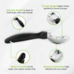 Spring Chef Heavy Duty Ice Cream Scoop with Comfortable Handle - Professional Ice Cream Scooper for Gelato, Sorbet, Cookie Dough, Melon, Frozen Yogurt - Dishwasher Safe Metal Kitchen Tool - Black - Image 4