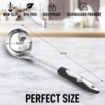 Zulay Kitchen Premium Soup Ladle – 12" Stainless Steel with Non-Slip Silicone Handle - Image 3