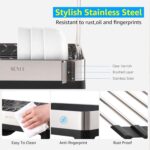 SUNLY 2 Tier Dish Drying Rack, Extra Large Dish Rack, Multifunctional Large Dish Drainers for Kitchen Counter, 304 Stainless Steel Kitchen Drying Rack, Bowl Drying Rack, Extendable Drain Spout, Black - Image 6