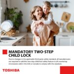 TOSHIBA ML-EM09PA(BS) Small Microwave Oven with 6 Auto Menus, Mute Function & Child Lock, LED Lighting, Perfect for Apartment, 0.9 Cu Ft, 10.6 Inch Removable Turntable, 900W, Black Stainless Steel - Image 9