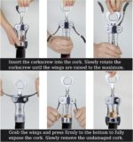KORCCI Wine Opener, Heavy-Duty Zinc Alloy Wing Corkscrew, Premium Beer Bottle Opener, Multifunctional Wine Accessories with Ergonomic Handle and Sharp Screw, for Kitchen, Bar, Restaurant, Bartenders - Image 9