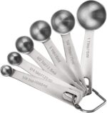 Measuring Spoons, Premium Heavy Duty 18/8 Stainless Steel Measuring Spoons Cups Set, Small Tablespoon with Metric and US Measurements, Set of 6 for Measuring Dry and Liquid Ingredients - Image 2