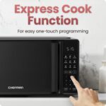 Chefman Countertop Microwave Oven 0.7 Cu. Ft., 700 Watts with 10 Power Levels, 6 Cooking Presets with One-Touch Express Cook, Eco Mode, Child Safety Lock, & Mute Button - Black - Image 6