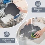 Silicone Trivets Mat Compatible with Ninja Crispi Air Fryer, Food-Grade Heat-Resistant Mats Accessories Compatible with FN101GY/FN101SG/FN101ST (Dark Grey, 1 Pack) - Image 7