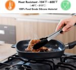 HOTEC Premium Stainless Steel Locking Kitchen Tongs with Silicon Tips, Set of 2-9" and 12" - Image 3