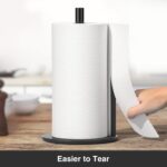 Paper Towel Holder Black, Premium Stainless Steel Kitchen Roll Dispenser, Countertop Roll Organizer with Weighted Base - Image 3
