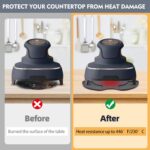 Silicone Trivets Mat Compatible with Ninja Crispi Air Fryer, Food-Grade Heat-Resistant Mats Accessories Compatible with FN101GY/FN101SG/FN101ST (Dark Grey, 1 Pack) - Image 4