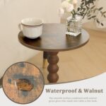 Round Side Table, Small Drink Table for Small Spaces, Modern Accent Nightstand with Solid Wood Leg for Living Room, Bedroom, Corners, and Office (Rustic Brown) - Image 7