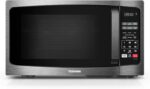 TOSHIBA ML-EM09PA(BS) Small Microwave Oven with 6 Auto Menus, Mute Function & Child Lock, LED Lighting, Perfect for Apartment, 0.9 Cu Ft, 10.6 Inch Removable Turntable, 900W, Black Stainless Steel - Image 2