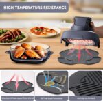 Silicone Trivets Mat Compatible with Ninja Crispi Air Fryer, Food-Grade Heat-Resistant Mats Accessories Compatible with FN101GY/FN101SG/FN101ST (Dark Grey, 1 Pack) - Image 5