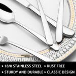 49-Piece Silverware Set with Organizer, Heavy Duty Stainless Steel Flatware for 8, Cutlery Utensil Sets with Steak Knives, Rust-proof, Mirror Polished, Dishwasher Safe - Image 4