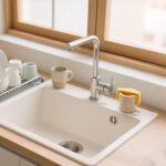 WORHE Travertine Sponge Holder for Kitchen, Natural Stone Drying Rack Brush Holder for Bathroom, Kitchen, Sink - Fast Absorbing Dish Sponge Caddy Sturdy & Stylish Sink Accessory Beige (WH084) - Image 6