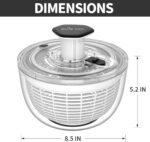 Smile mom Salad Spinner Small Lettuce Spinner Kitchen Gadgets Vegetable Washer, High Efficiency for Home Kitchen Washing & Drying Leafy Vegetables, One-Handed Handle Easy Press 3.8 Qt White - Image 10
