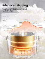 COMFEE' Rice Cooker 12 Cups Cooked/6 Cups Uncooked, Portable Non-Stick Rice Maker, Japanese Rice Cooker with Fuzzy Logic Technology, 24-Hour Timer Delay, 11 Presets, Steamer, Fast Rice Cooker, Grain Cooker, Black - Image 6