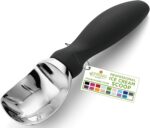 Spring Chef Heavy Duty Ice Cream Scoop with Comfortable Handle - Professional Ice Cream Scooper for Gelato, Sorbet, Cookie Dough, Melon, Frozen Yogurt - Dishwasher Safe Metal Kitchen Tool - Black - Image 2