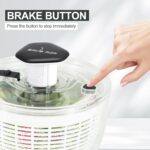 Smile mom Salad Spinner Small Lettuce Spinner Kitchen Gadgets Vegetable Washer, High Efficiency for Home Kitchen Washing & Drying Leafy Vegetables, One-Handed Handle Easy Press 3.8 Qt White - Image 4