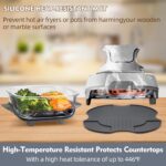 Silicone Trivets Mat Compatible with Ninja Crispi Air Fryer, Food-Grade Heat-Resistant Mats Accessories Compatible with FN101GY/FN101SG/FN101ST (Dark Grey, 1 Pack) - Image 3