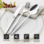 KINGSTONE Silverware Set, 20 Piece Flatware Cutlery Set for 4, 18/10 Stainless Steel Silverware Mirror Polished Dishwasher Safe for Home, Restaurant, Wedding, Party(Silver, 20 pieces for 4) - Image 3