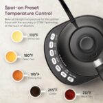 COSORI Electric Gooseneck Kettle with 5 Temperature Control Presets, Pour Over Kettle for Coffee & Tea, Hot Water Boiler, 100% Stainless Steel Inner Lid & Bottom, 1200W/0.8L - Image 3