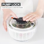 Smile mom Salad Spinner Small Lettuce Spinner Kitchen Gadgets Vegetable Washer, High Efficiency for Home Kitchen Washing & Drying Leafy Vegetables, One-Handed Handle Easy Press 3.8 Qt White - Image 5