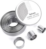 12 Pieces Round Cookie Biscuit Cutter Set,Graduated Circle Pastry Cutters,18/8 Stainless Steel Cookie Cutters and Donut Cutter Ring Molds - Image 2