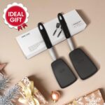 Unicook 2 Pack Flexible Silicone Spatula, Turner, 600F Heat Resistant, Ideal for Flipping Eggs, Burgers, Crepes and More, Black - Image 8