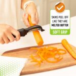 Spring Chef Premium Swivel Vegetable Peeler, Soft Grip Handle and Ultra Sharp Stainless Steel Blades - Perfect Kitchen Peeler For Veggie, Fruit, Potato, Carrot, Apple - Black - Image 8
