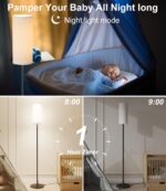 luckystyle LED Floor Lamp for Living Room, Dimmable Standing Lamps with Foot Switch,Remote Custom Color Temperature Black Pole Lamp with Lampshade,12W Led Bulb Tall Lamps for Bedroom Office Kid Room - Image 8